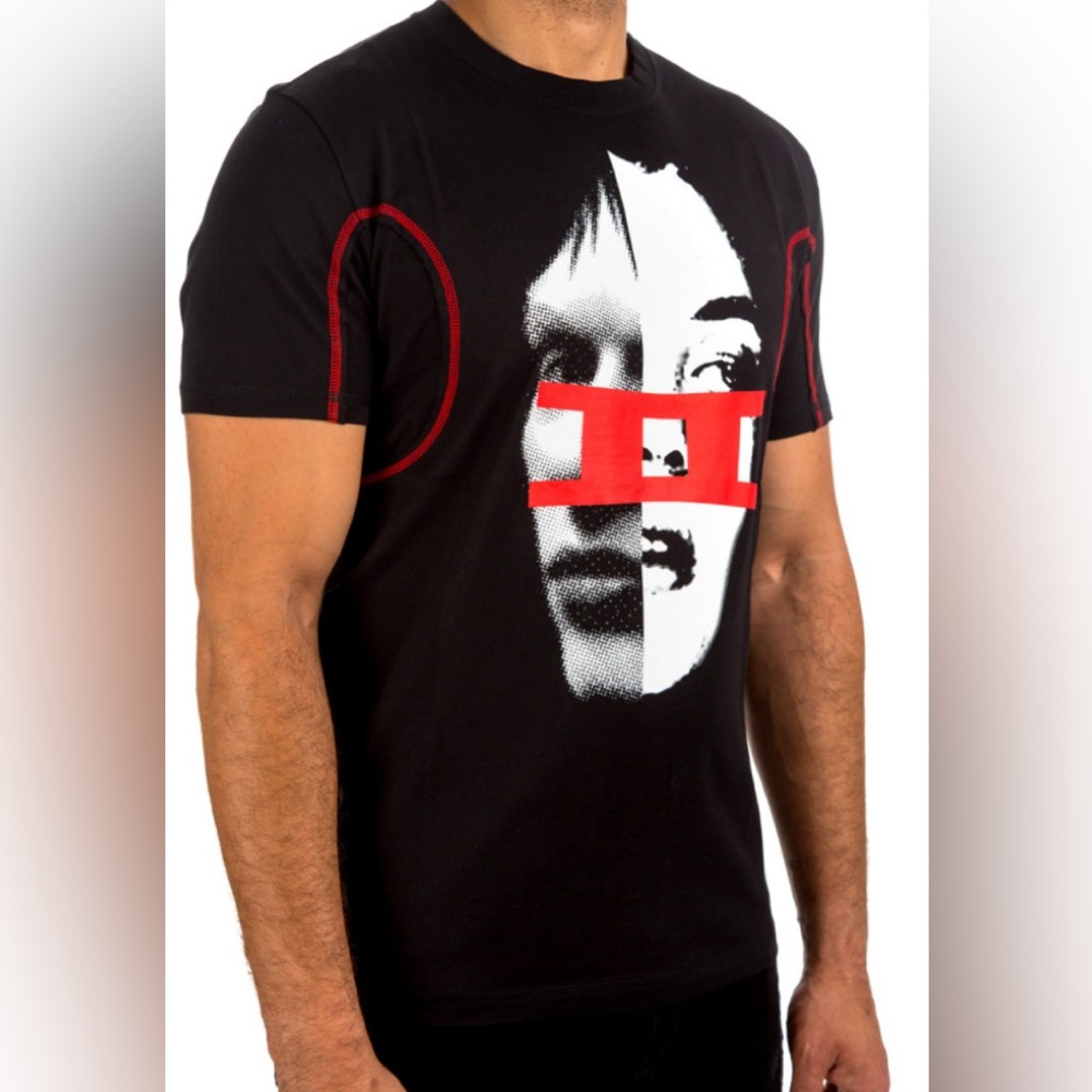 Givenchy Black Cotton Gemini Faces Print T-Shirt Sz XL - Picture 2 of 8